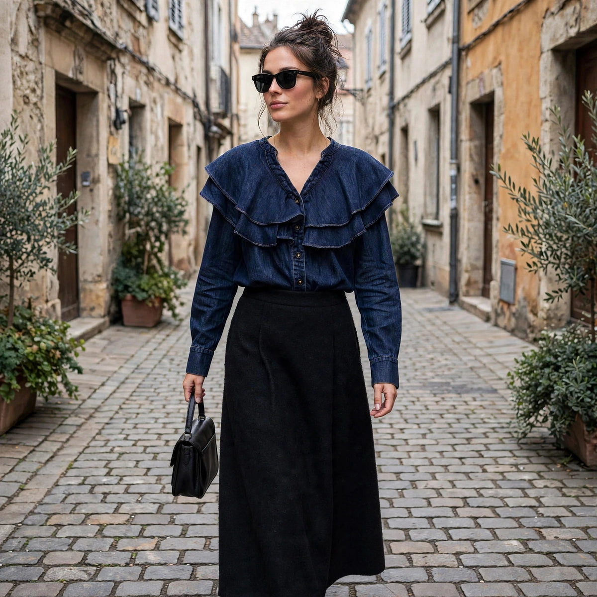 Blusa Tejana Con Volantes