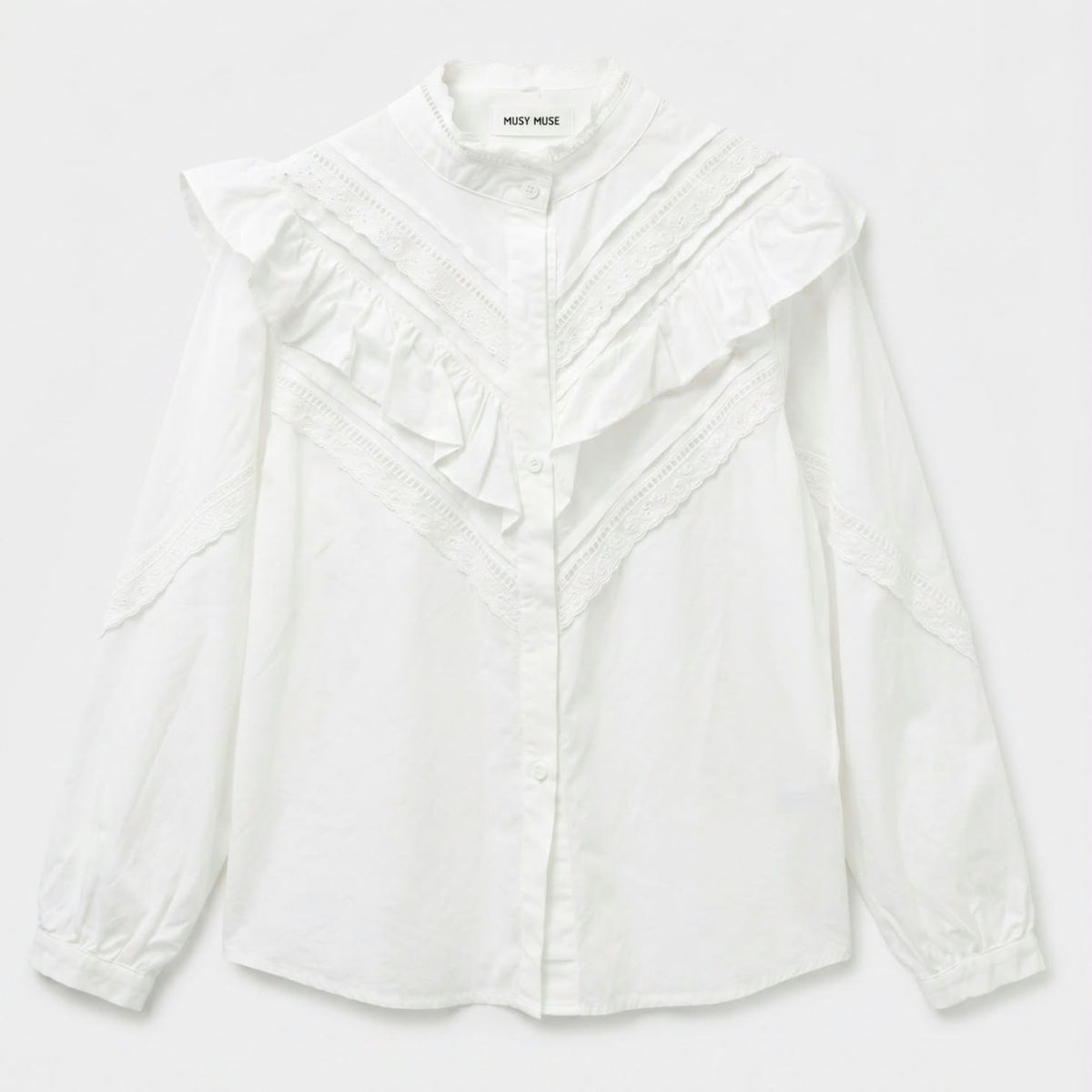 Blusa De Algodón Con Volantes