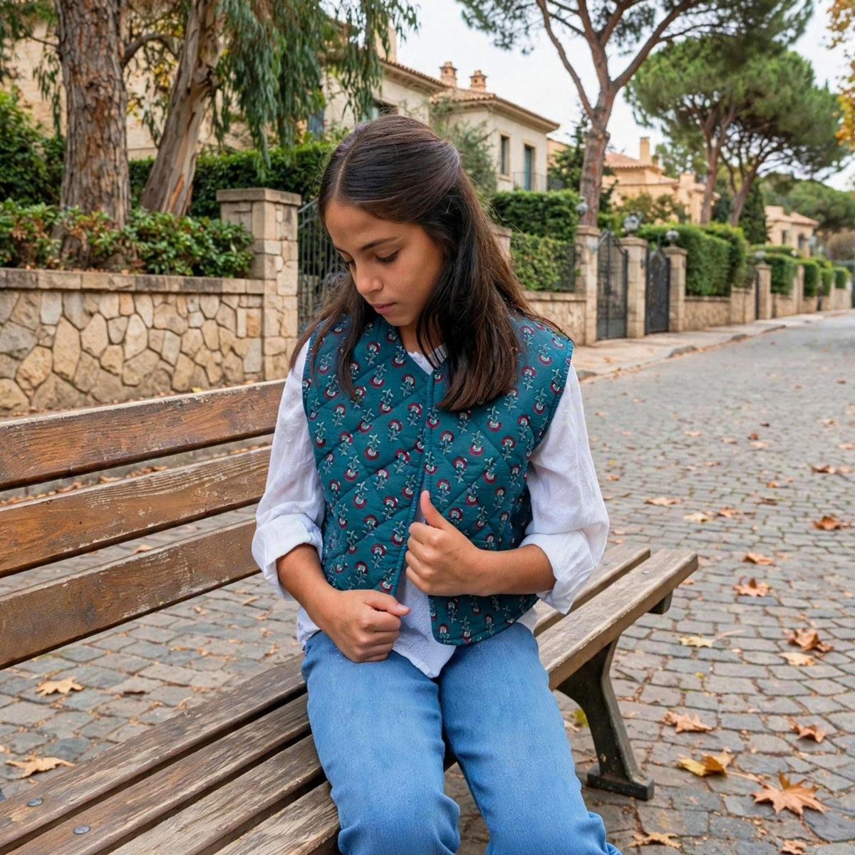 Chaleco Azul Indio Reversible