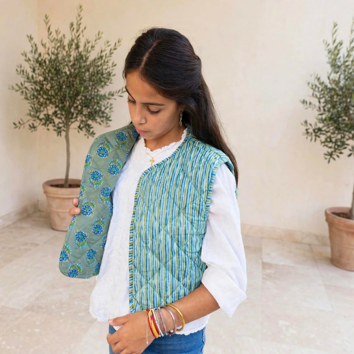 Chaleco Verde Indio Reversible