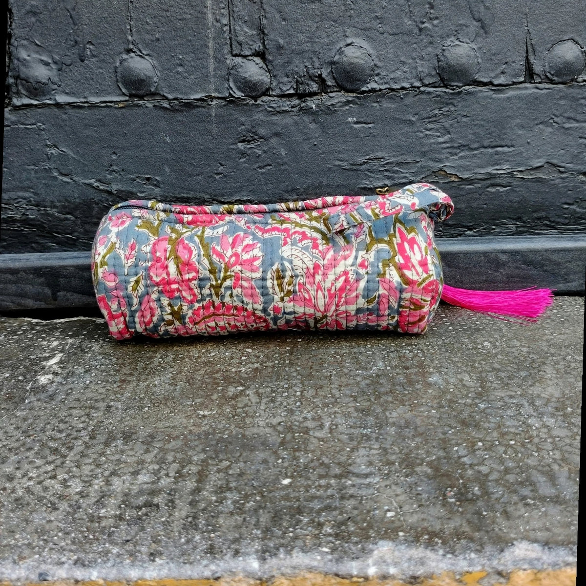 Estuche Indio Estampado Rosa, Fucsia Y Gris
