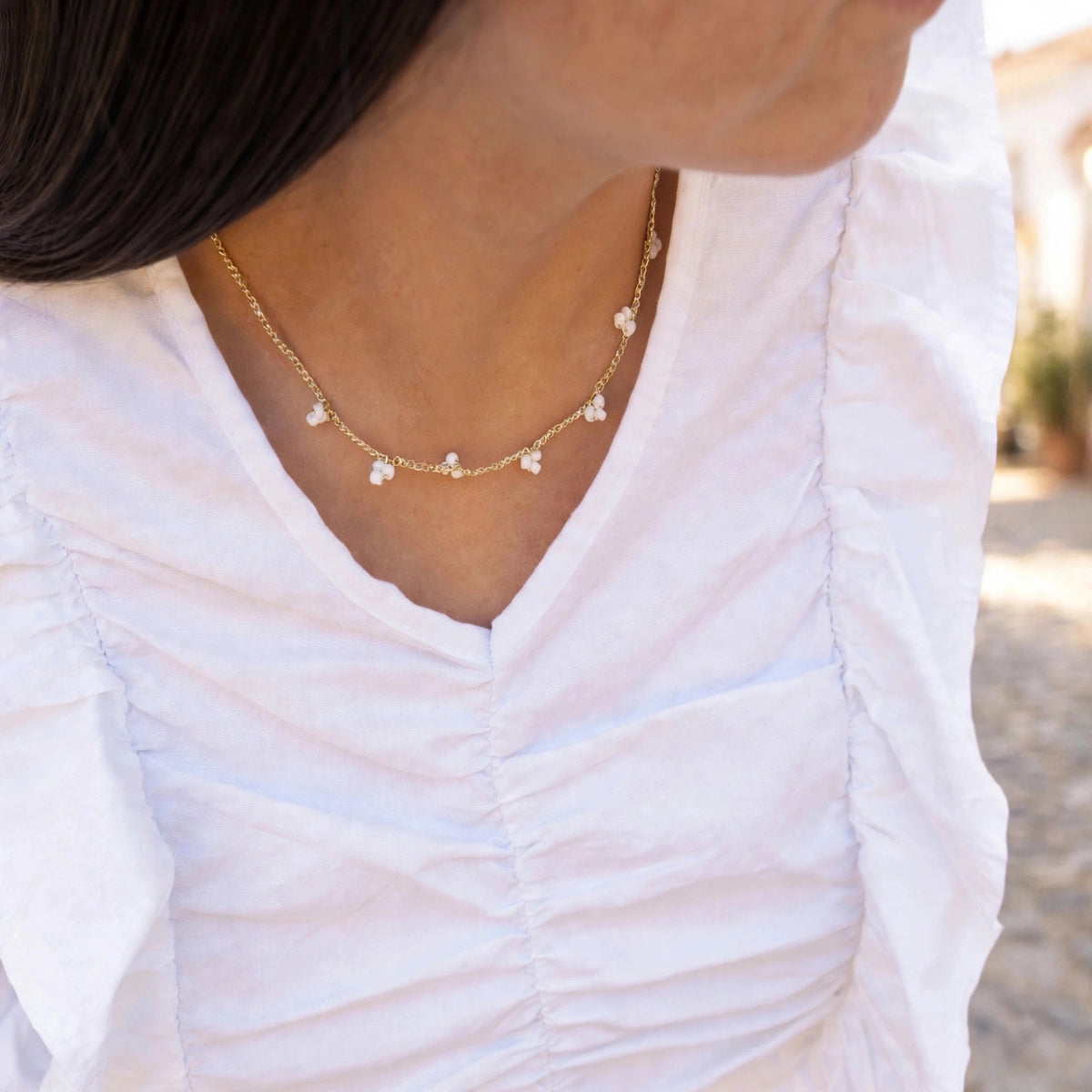 Collar gargantilla de cuentas de crochet