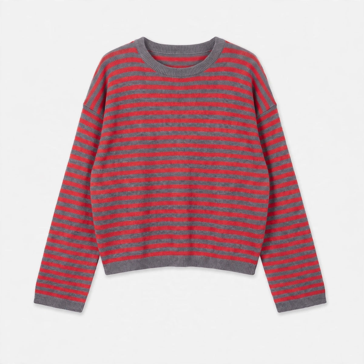 Jersey De Rayas Rojo Y Gris