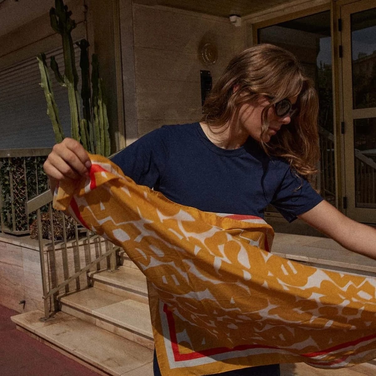 Foulard De Algodón Amarillo Mostaza